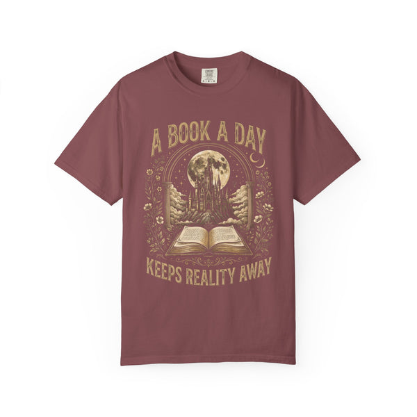 A Book a Day Keeps Reality Away Shirt | Comfort Colors Bookish Fantasy Tee