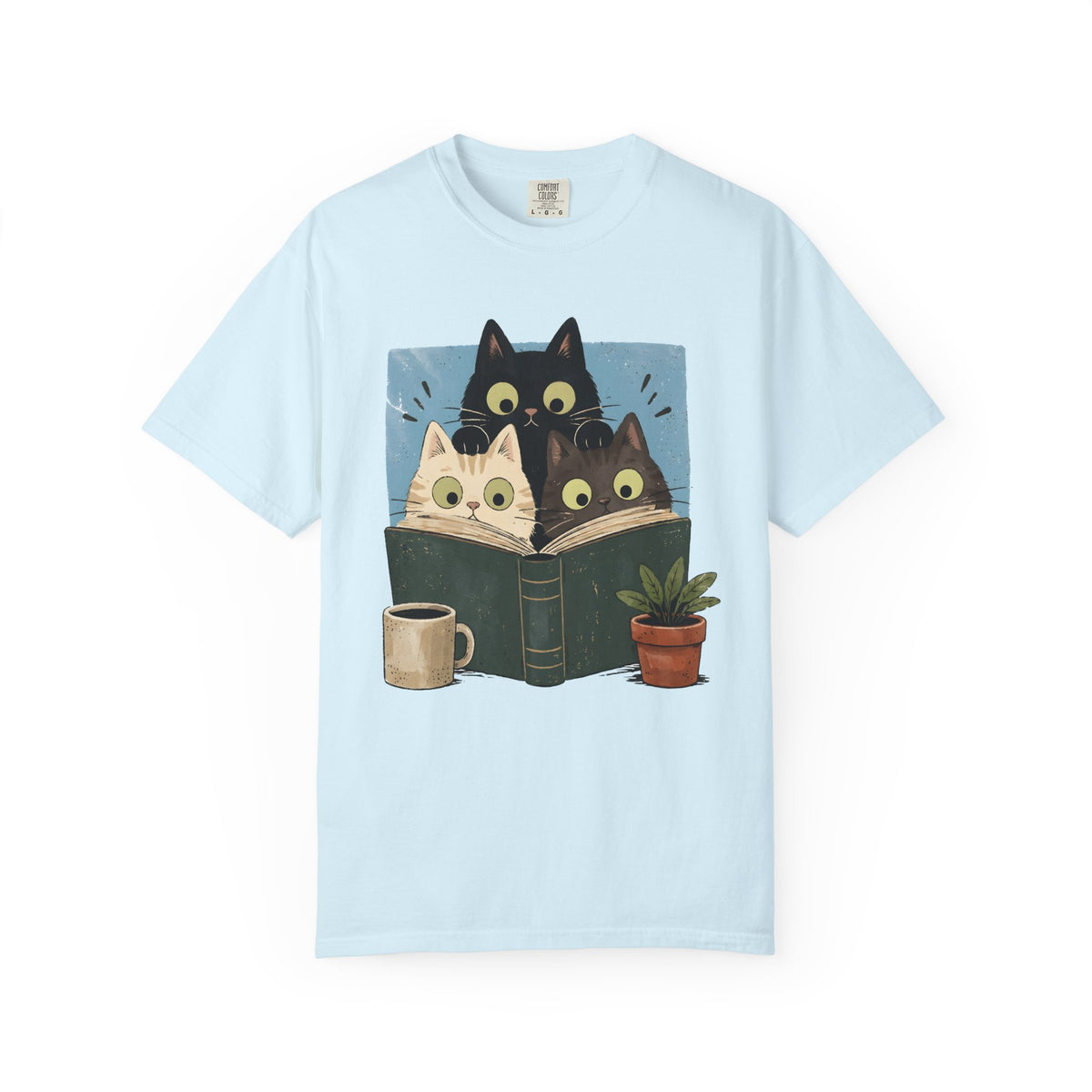 Retro Reading Cats Shirt | Comfort Colors Bookish Cat Lover Tee