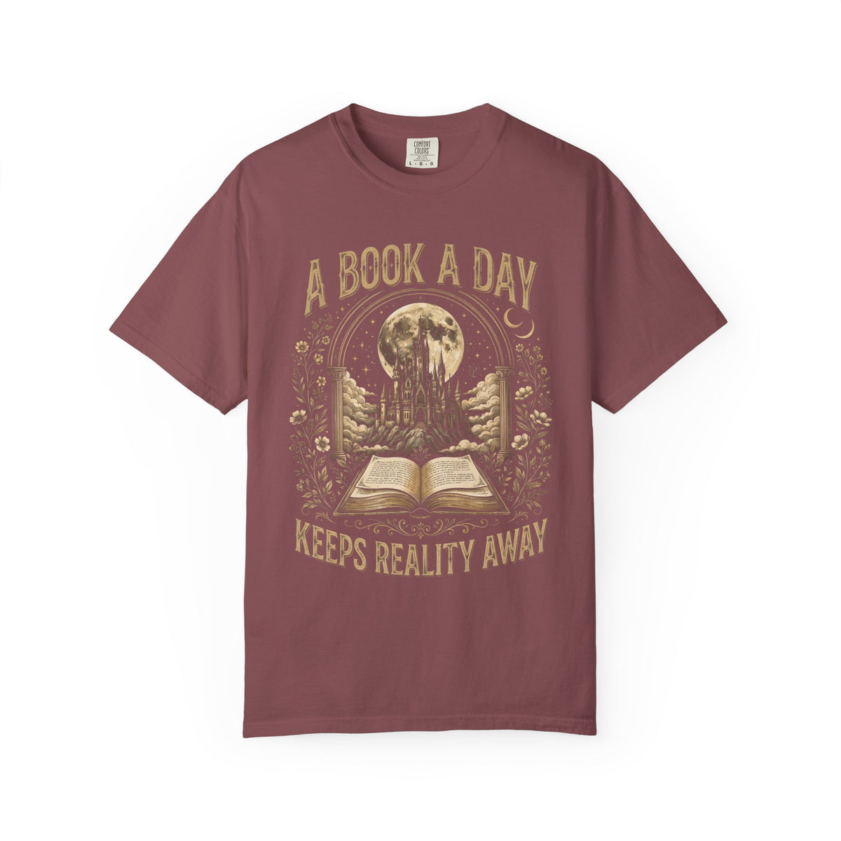 A Book a Day Keeps Reality Away Shirt | Comfort Colors Bookish Fantasy Tee