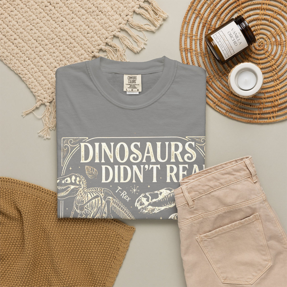 Dinosaurs Didn't Read Comfort Colors® Shirt, Funny Book Lover Tee, Dinosaur Teacher Shirt