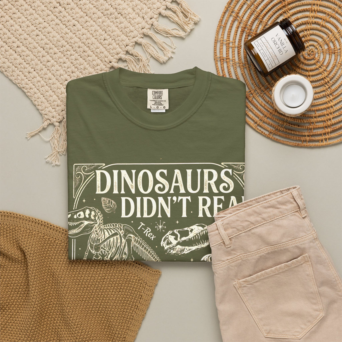 Dinosaurs Didn't Read Comfort Colors® Shirt, Funny Book Lover Tee, Dinosaur Teacher Shirt