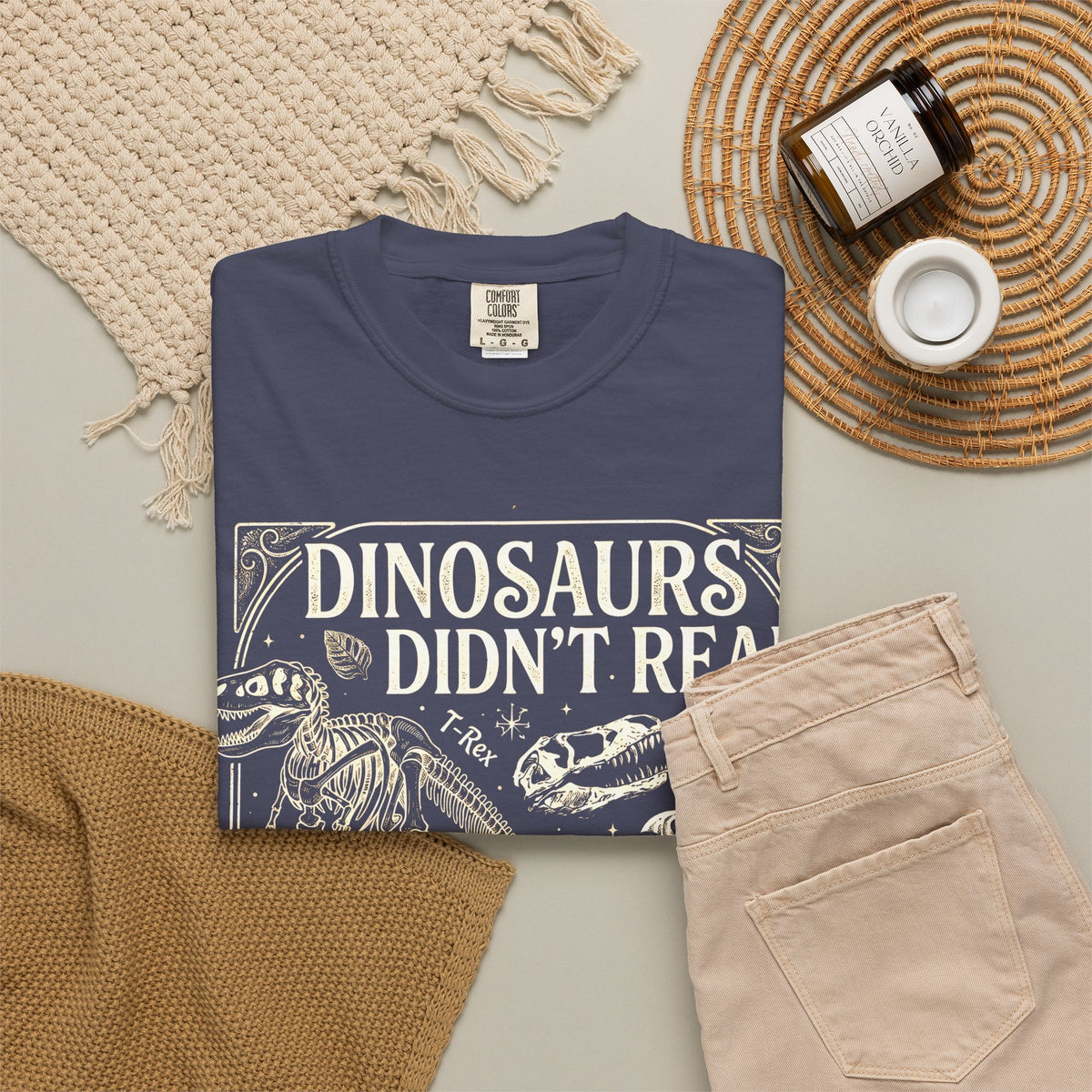 Dinosaurs Didn't Read Comfort Colors® Shirt, Funny Book Lover Tee, Dinosaur Teacher Shirt
