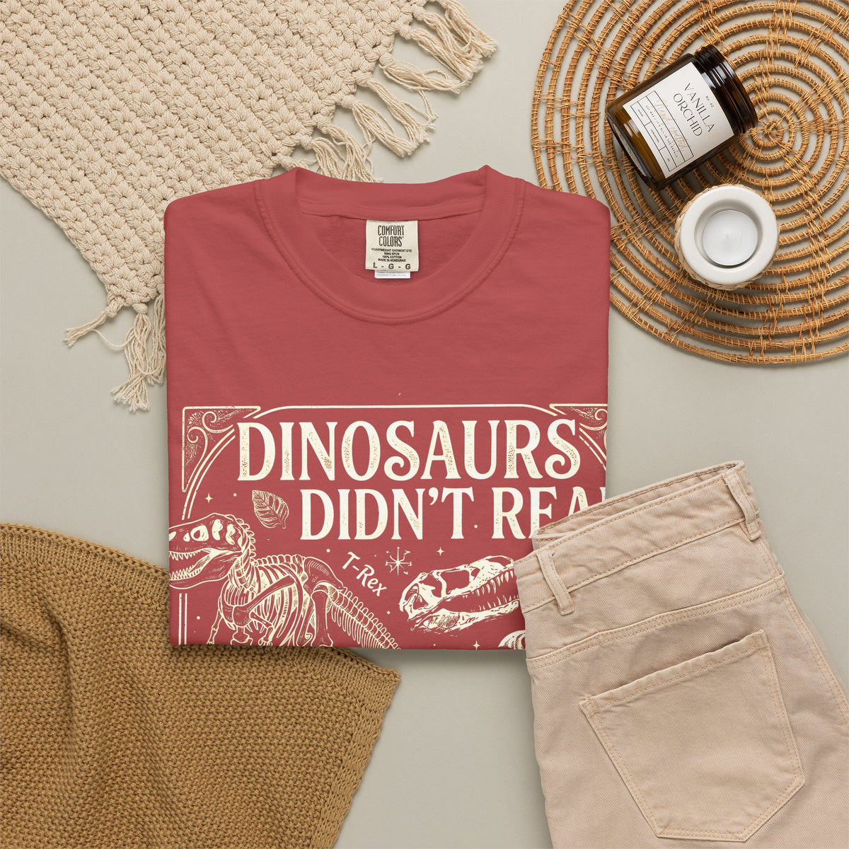Dinosaurs Didn't Read Comfort Colors® Shirt, Funny Book Lover Tee, Dinosaur Teacher Shirt